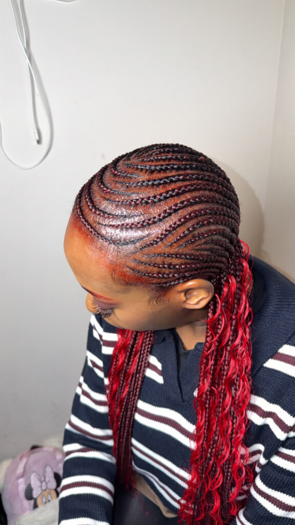 Feed in braids all back